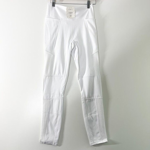 Fabletics High Waisted Motion365 Moto Leggings Women Activewear White Medium NEW - Picture 2 of 12